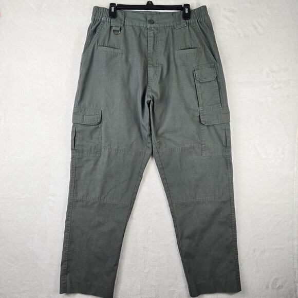 Vintage First Class Green Cargo Ripstop Pants Mens Size 38 R Regular 34x31 - Picture 2 of 12